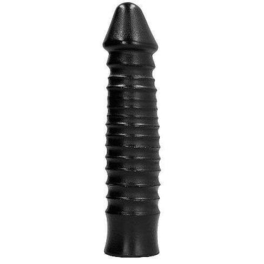 Dildo All Black Grande e Costolato in PVC, 26 x5 cm, Sicuro e Facile da Pulire